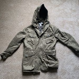 mens H&M olive green coat